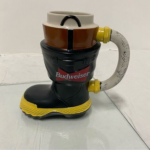 Anheuser Busch 1997 The Fire Fighters Series Budweiser Fire Fighter's Boot Stein - Picture 1 of 7